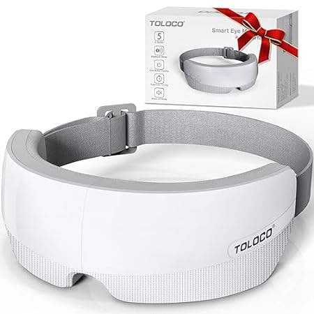 TOLOCO Eye Massager with Heat， Heated Eye Mask with Bluet