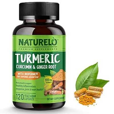 NATURELO Turmeric Curcumin - BioPerine for Better Absorpt