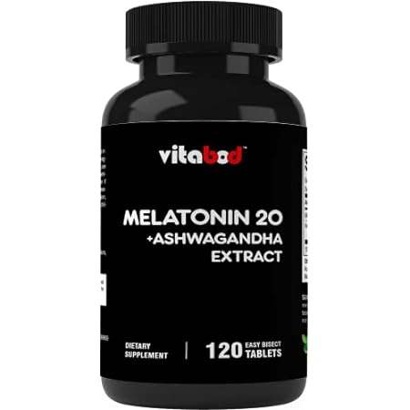 Vitabod Melatonin 20mg with Ashwagandha 4:1 Extract 250mg-封面