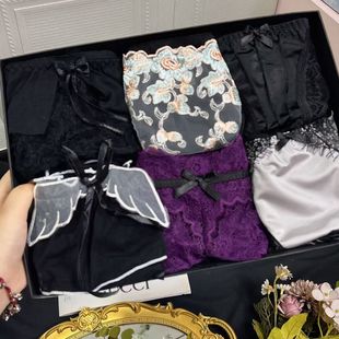 日系 新款 女士内裤 纯棉纯欲风蝴蝶结性感大码 蕾丝甜美网纱三角裤