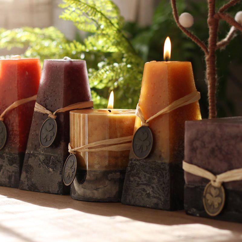 香薰蜡烛烛光晚餐浪漫婚庆求婚装饰蜡烛塔形圆形方形精油无烟环保