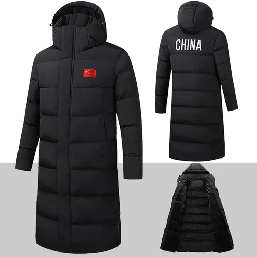 体育生训练保暖长款过膝棉服国服