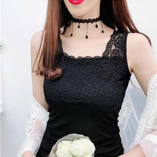 蕾丝花边性感莫代尔吊带背心女外穿打底上衣修身 背心 弹力百搭无袖