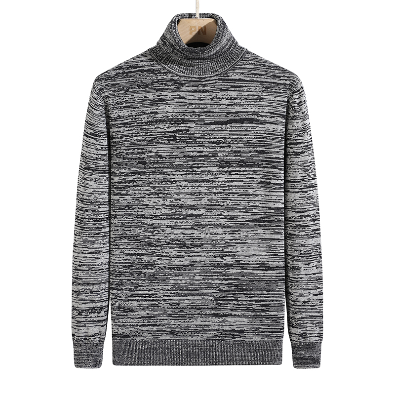 潘星星专属男士修身打底衫高领毛衣纯色堆领针织衫长袖韩版两翻领