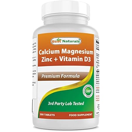 Best Naturals Calcium Magnesium Zinc with Vitamin D3， 300