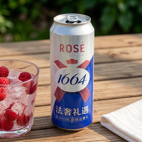 临期特价 浓郁覆盆子味1664桃红啤酒【限用日期2026.6.9】
