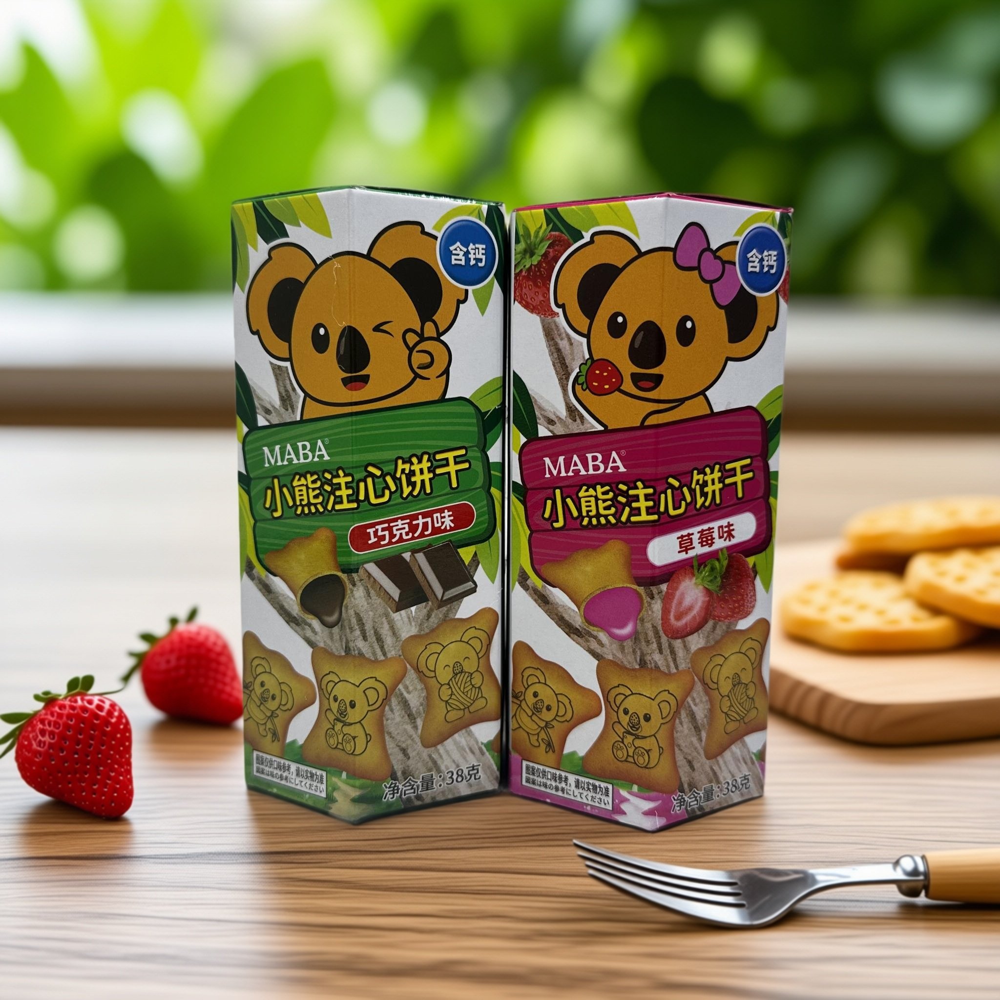 【限用日期2026.5.15】草莓味 巧克力味 小熊注心饼干系列