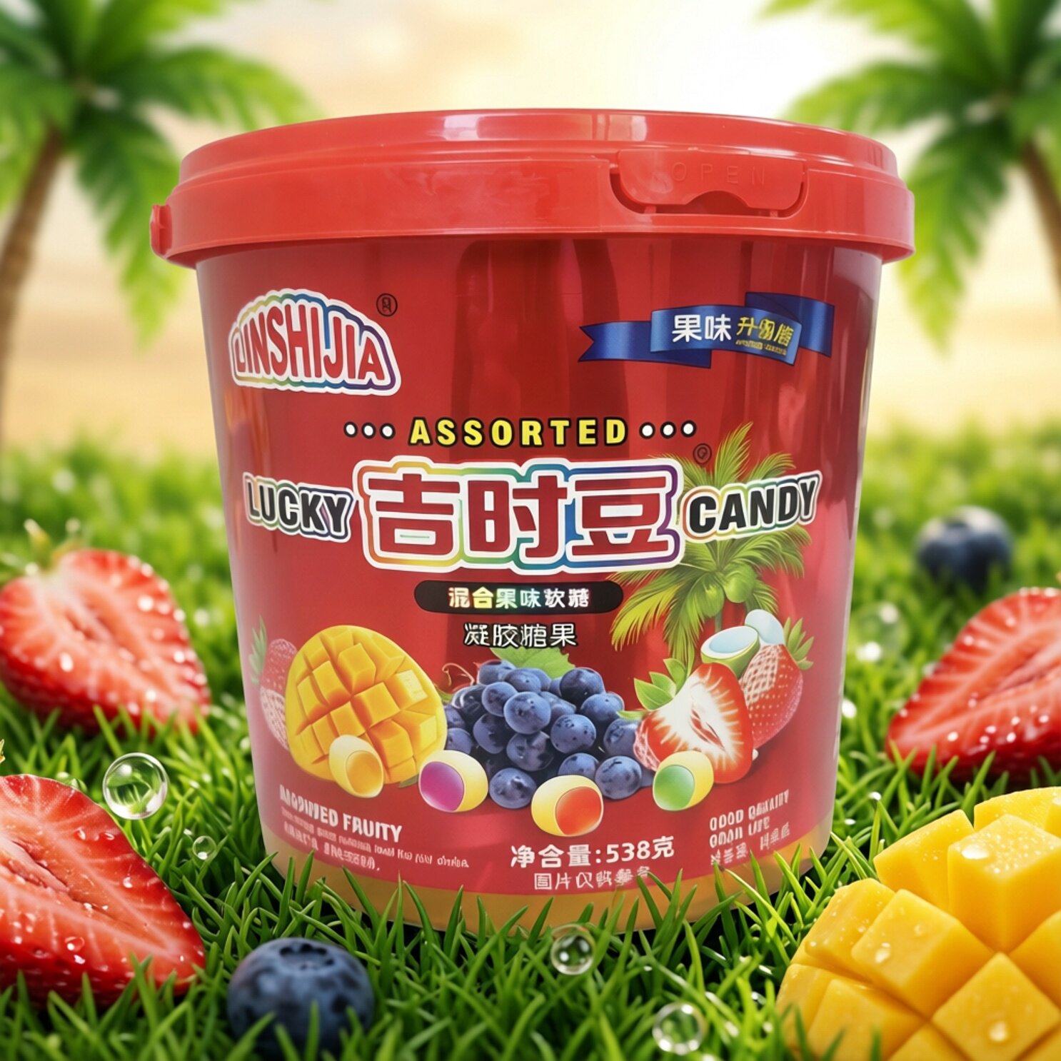 临期特价 吉时豆 混合果味软糖桶装【限用日期2027.1.3】