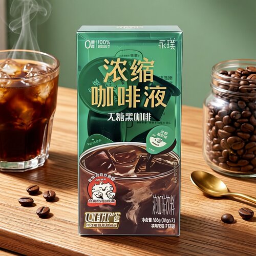 【限用日期2026.10.28】100%阿拉比卡无糖浓缩黑咖啡液7杯装