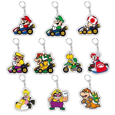 超级马里奥赛车玛丽路易吉酷霸王亚克力钥匙扣挂件Mario Luigi