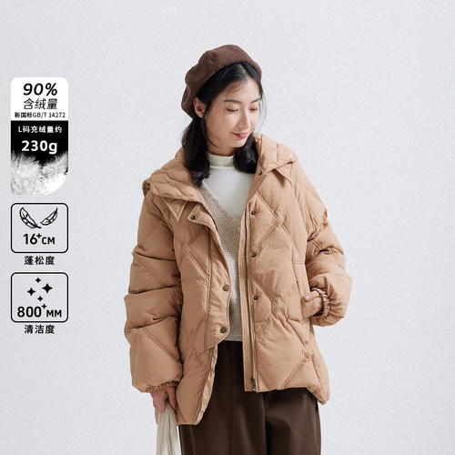 本依凡双层领拉链款羽绒服