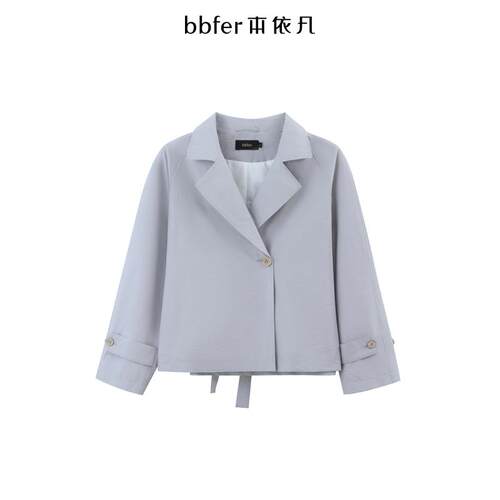 bbfer本依凡春季短款风衣女日系简约长袖外套宽松百搭WYSFF1035
