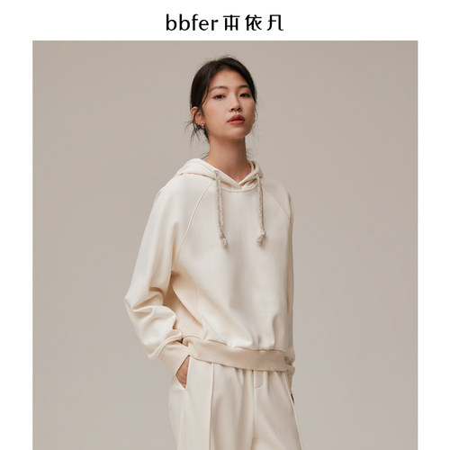 bbfer本依凡秋款连帽卫衣女基础百搭上衣外穿显瘦宽松STSWY0203