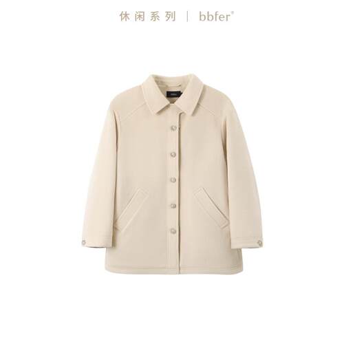 本依凡短款毛呢大衣外套