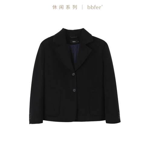 本依凡冬季毛呢外套短款宽松显瘦