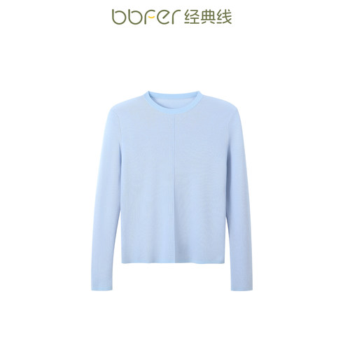 bbfer本依凡WTSZZ0044秋针织套头衫女100%绵羊毛简约打底长袖毛衣