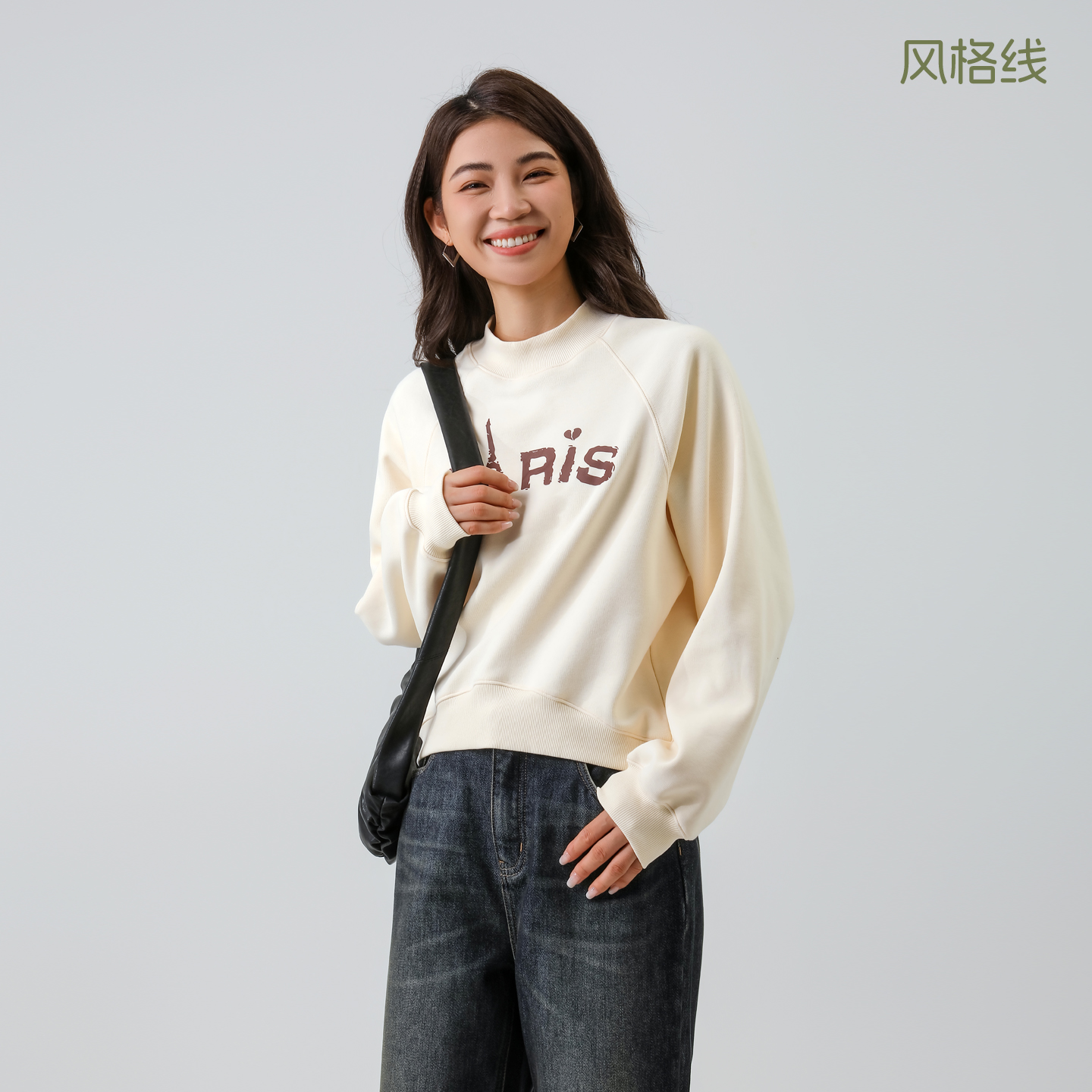 BBFER本依凡冬款加厚女装半高领卫衣宽松上衣内搭0285