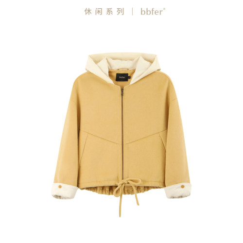 本依凡冬季宽松休闲毛呢外套