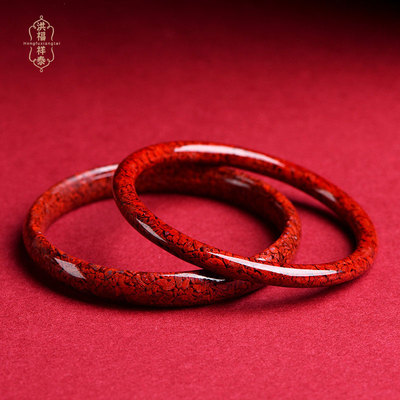 朱砂手镯女式纯天然原矿石晶体砂本命年加宽版送妈妈送婆婆送老人