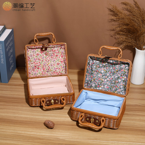 高档小碎花内衬潮编潮流化妆品