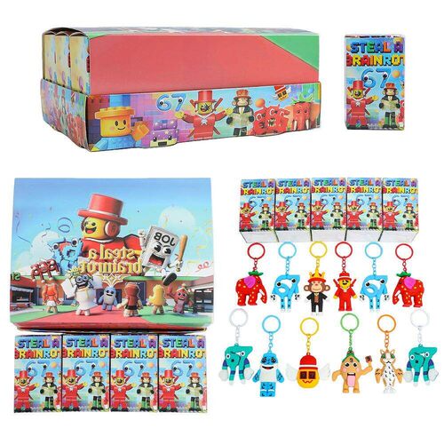 超大号窃取脑腐手办公仔挂件steal a brainrot马赛克钥匙扣盲盒