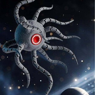 巨型菊花怪vs苏醒的月亮The Moon woke Up星球吞噬者手办3D模型
