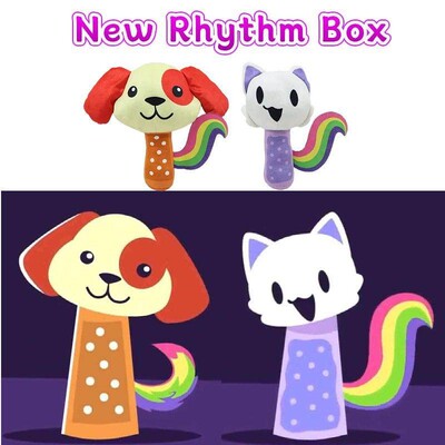 跨境新款New Rhythm Box游戏周边毛绒玩具公仔彩虹猫狗玩偶娃娃