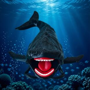 深海迷航神秘黑色海怪巨鲲布鲁模型玩具3D打印关节可动食海者手办