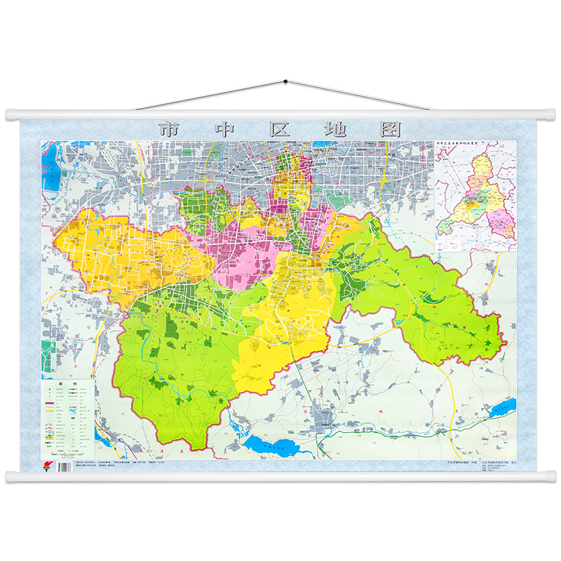 8米 高清印刷 覆膜防水 山东省区域地图山东省市济南市中区地图 详细