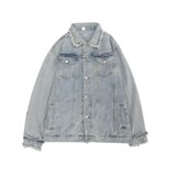 N11美式复古牛仔外套男春夏潮流韩版大码青年宽松休闲牛仔衣P70，男装工装外套，星座1615-1
