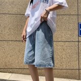 D3981夏季松紧腰牛仔短裤男宽松百搭韩版潮流直筒五分薄款裤P40，男装牛仔裤，星座1615-1
