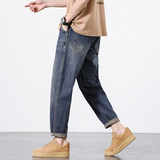 N201男士夏季宽松直筒牛仔裤2025新款男生大码美式阔腿长裤P55，男装牛仔裤，星座1615-1