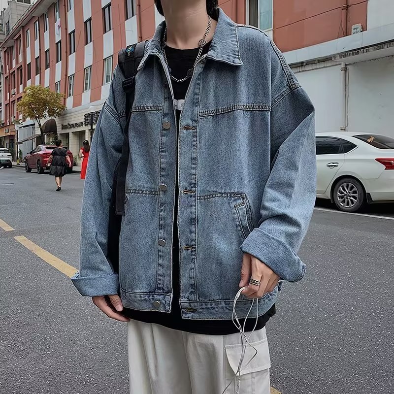 N13春秋宽松牛仔外套男潮流韩版夹克百搭港风ins上衣服P65图片