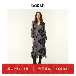 季 bash2025新款 末折扣 度假浪漫印花连衣裙1E25ANTA 夏季 法式