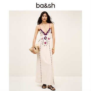 連衣裙波西米亞風(fēng)女裝 bash2025新款 夏季 法式 吊帶連身長裙1E25POEM