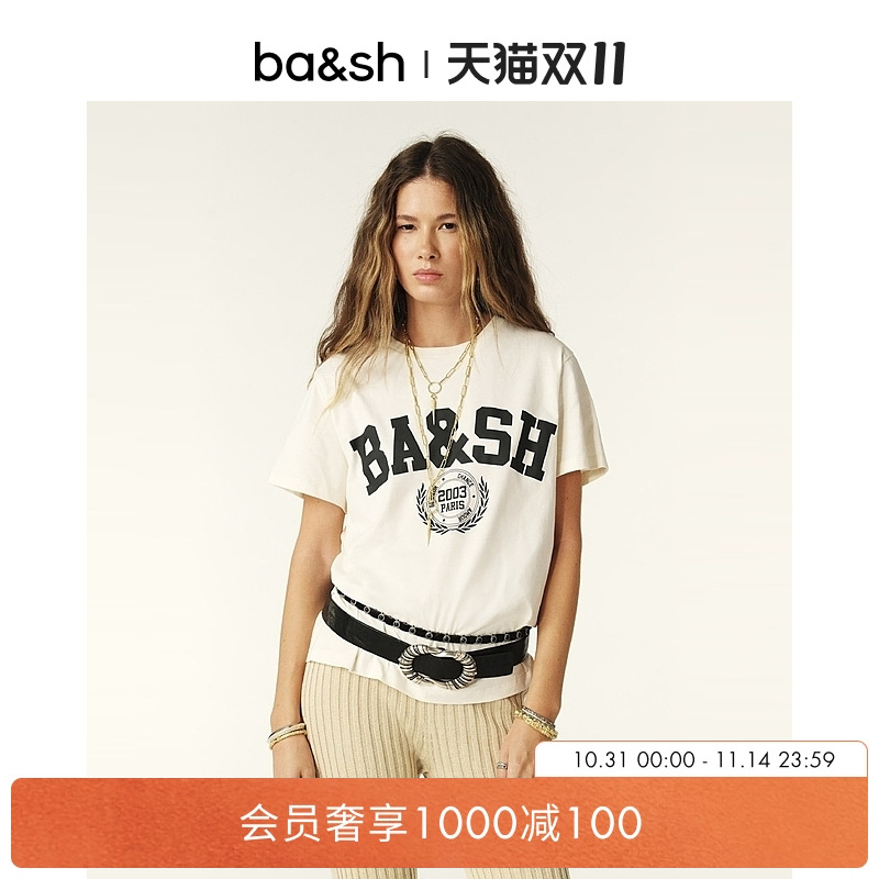 ba&sh印花休闲法式棉质T恤