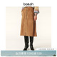 bash春季 优雅复古单排扣A字休闲中长半身裙1E25MARI 漫步巴黎法式
