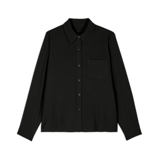 【惊喜直降】bash春季法式干练简约中性风上衣黑色衬衫女1E24MONI