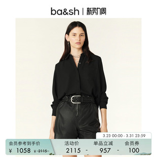 女士黑色衬衫 干练商务简约中性风上衣经典 1E24MONI 法式 bash春季