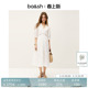 bash春季 优雅刺绣迷笛收腰棉质连衣裙通勤气质长裙女1E25GOLI 法式