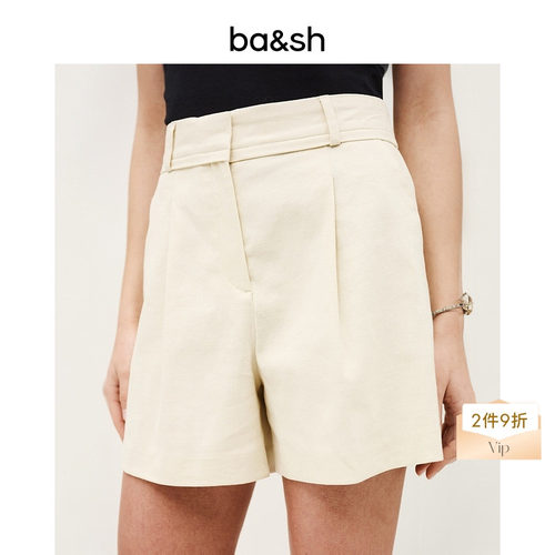 【2件9折】bash2026新款夏季简约通勤亚麻混纺西装短裤1E26CILO