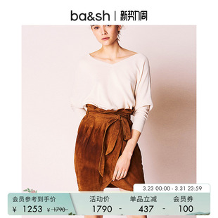 针织衫 舒适高级亲肤露背蝙蝠袖 上衣女士bash1E20ELSY 法式 bash春季