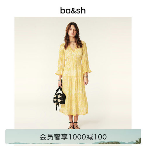 ba&sh复古法式气质长款连衣裙