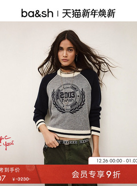 bash2026新款春季复古学院风套头毛衣山羊绒针织内搭上衣1E26COLL