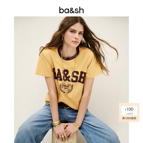 bash2025新款夏季法式休闲T恤短袖1H25IONI