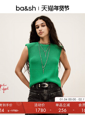 bash冬季法式复古无袖修身背心上衣女1E25ESMA