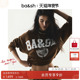 经典 bash春季 法式 复古徽章字母logo印花女棉圆领卫衣上衣1H25BENJ