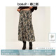 bash春季 豹纹藤蔓复古印花度假风半身裙垂感女士a字长裙1H25ONIN