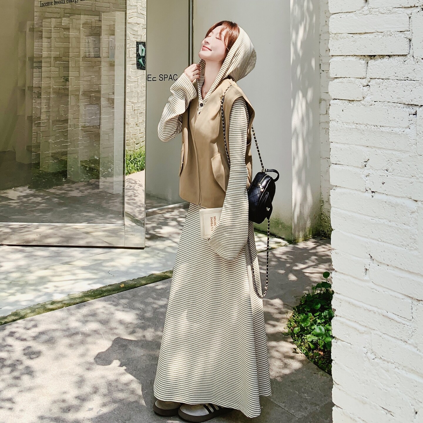 【26春款大货】卡其马甲条纹裙套装C021-1033-P175控268,女装套装/套裙,2C021