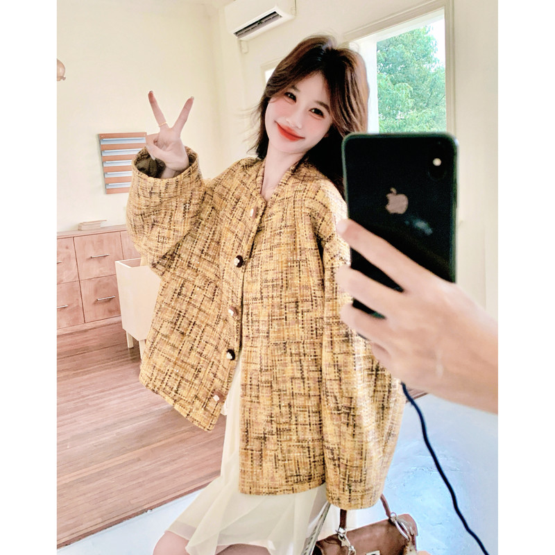 【新款大货】26春新款洛梨黄编织小香风外套C021-2608-P165控248,女装短外套,2C021